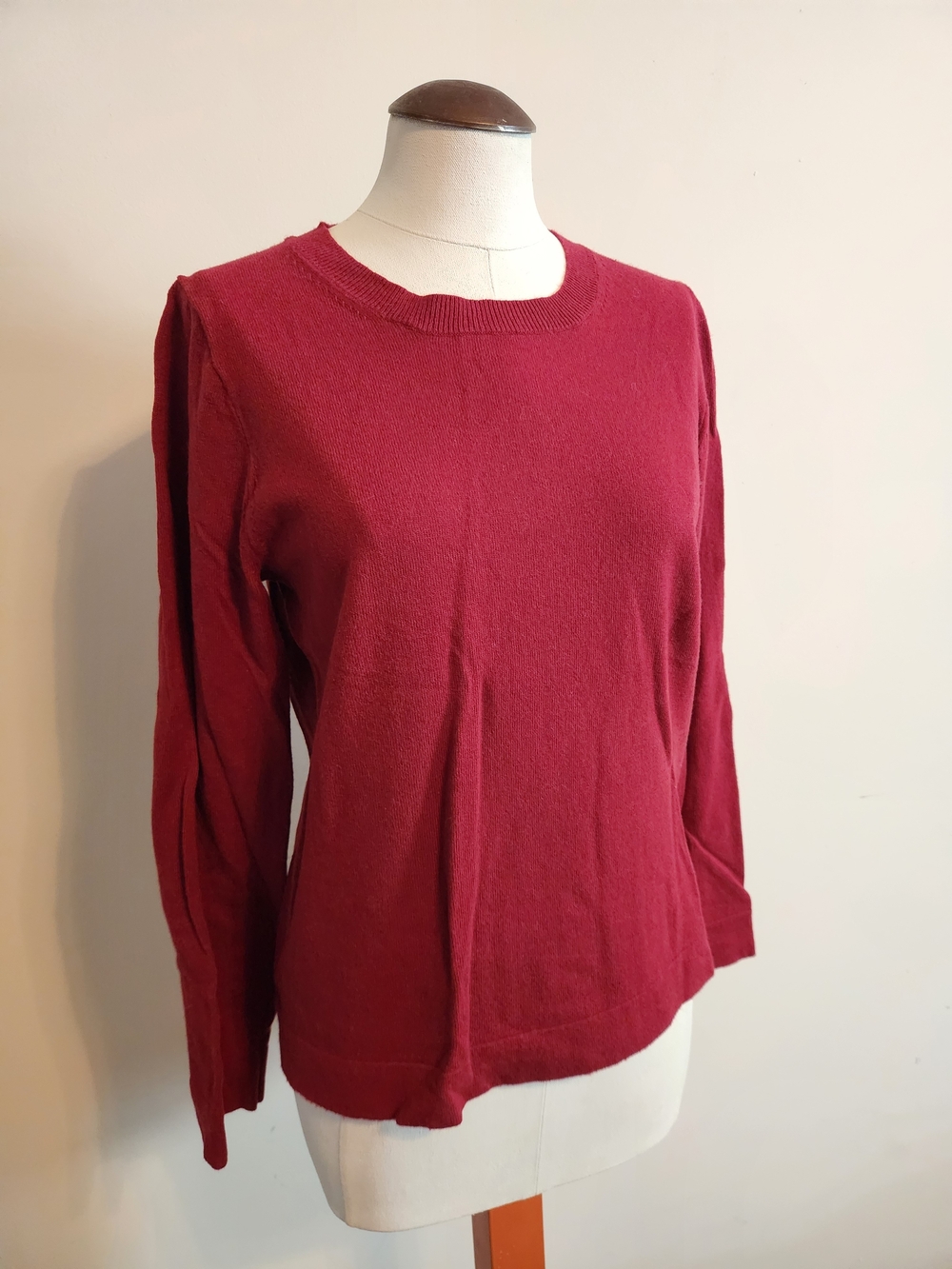 J. Crew Teddie Crewneck Sweater in Burgundy